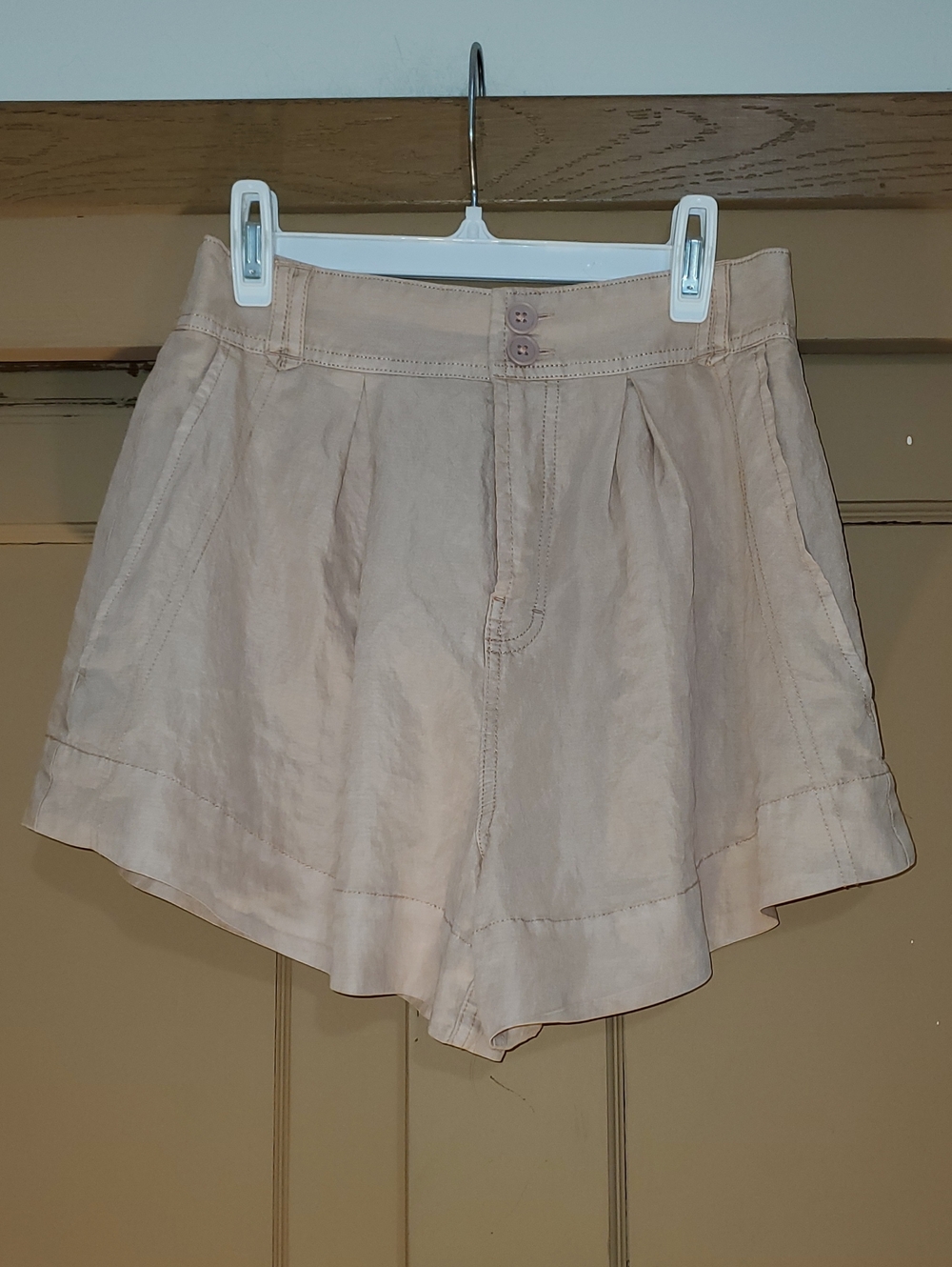 Free People Blush High-Waist Pleated Shorts
